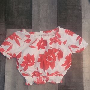 Carter's Red and White Floral Top